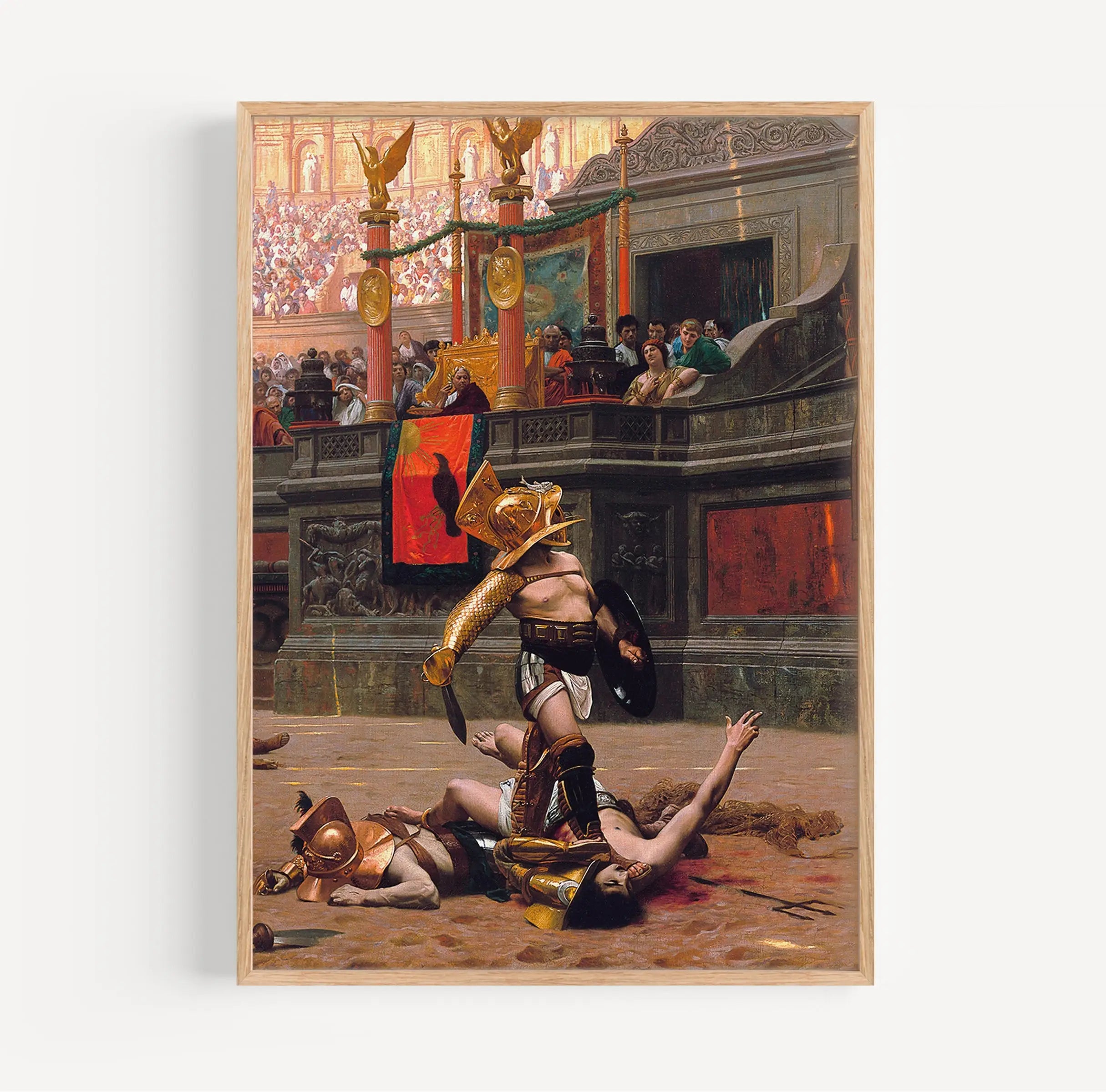 Gepaste afbeelding van gladiatorengevecht in Pollice Verso deur door Jean-Léon Gérôme