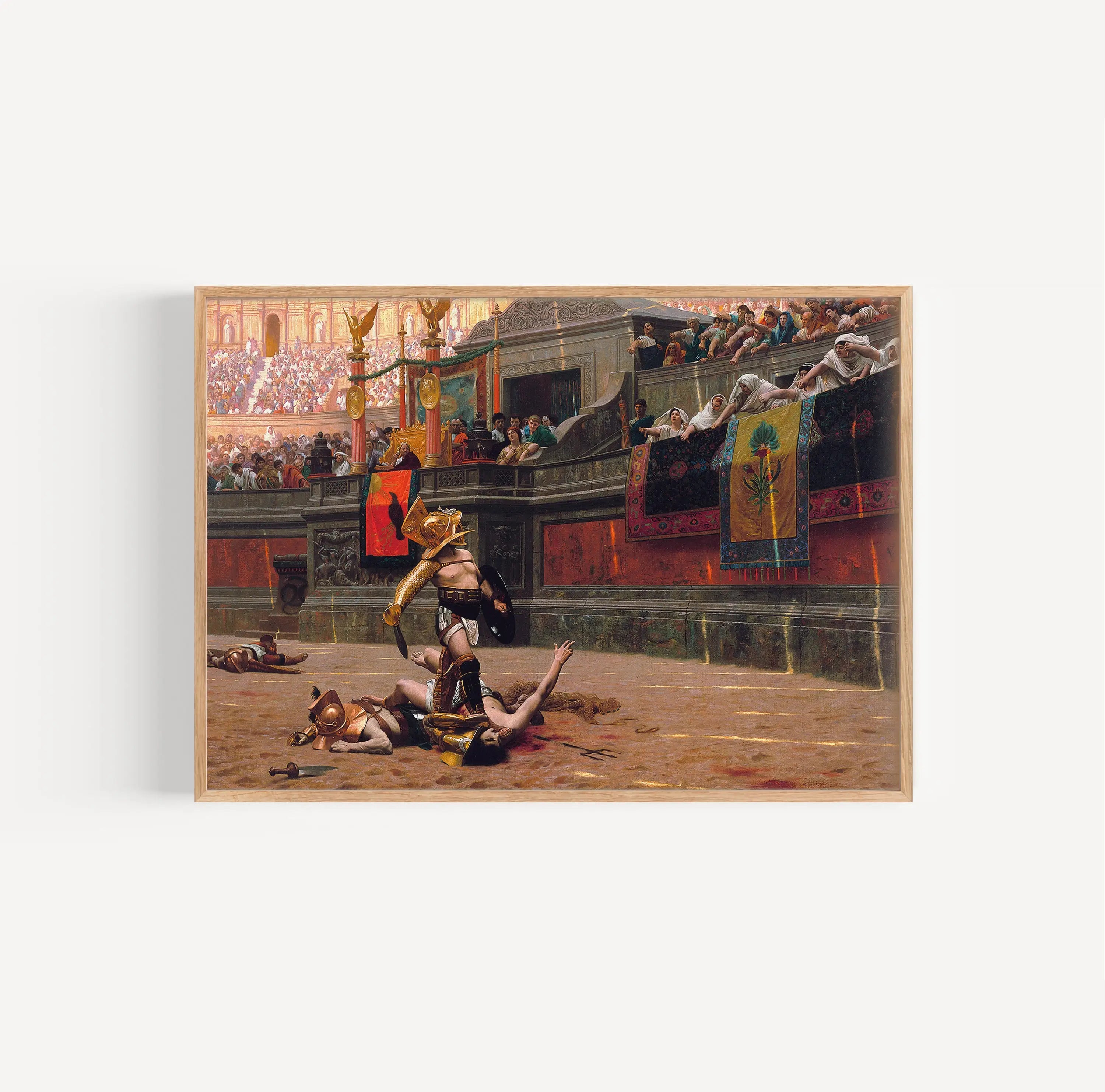 Gladiator strijd poster door Jean-Léon Gérôme voor Pollice Verso kunstprint