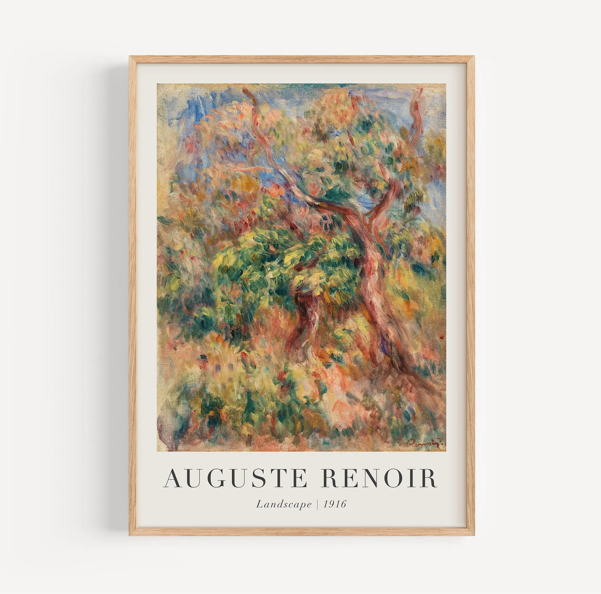 Geldige landschapschilderij in lijst uit de Renoirs Landschap Poster collectie