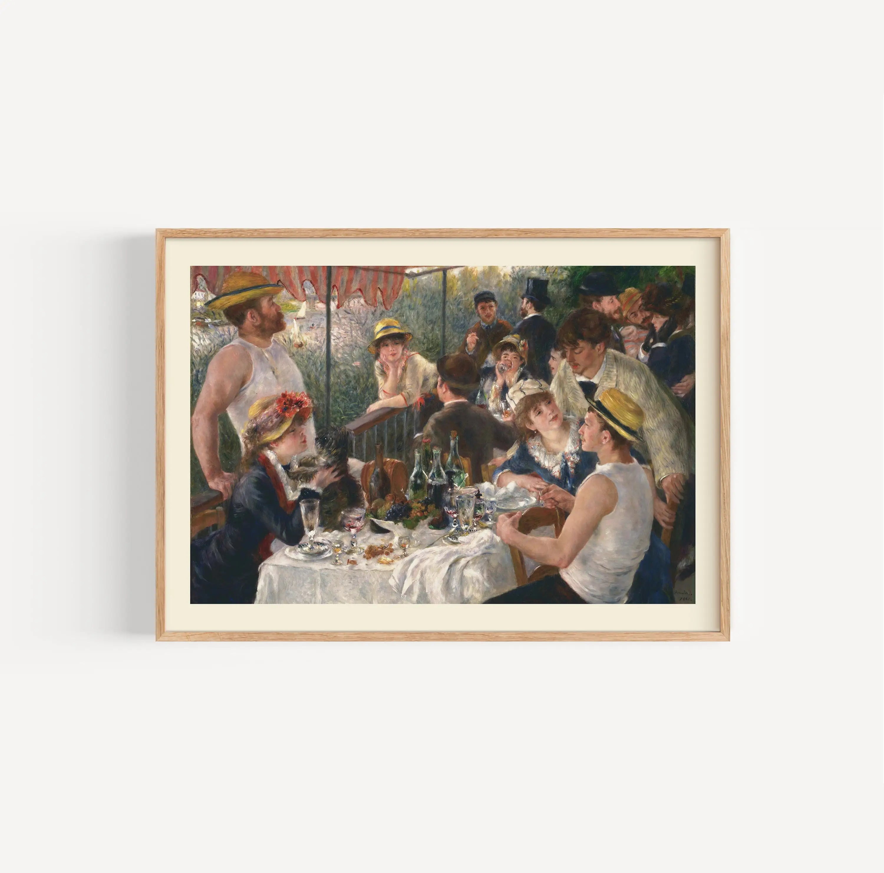 Gegarandeerde impressionistische ingelijste schildering voor Renoirs Lunch van de Roeiploeg poster