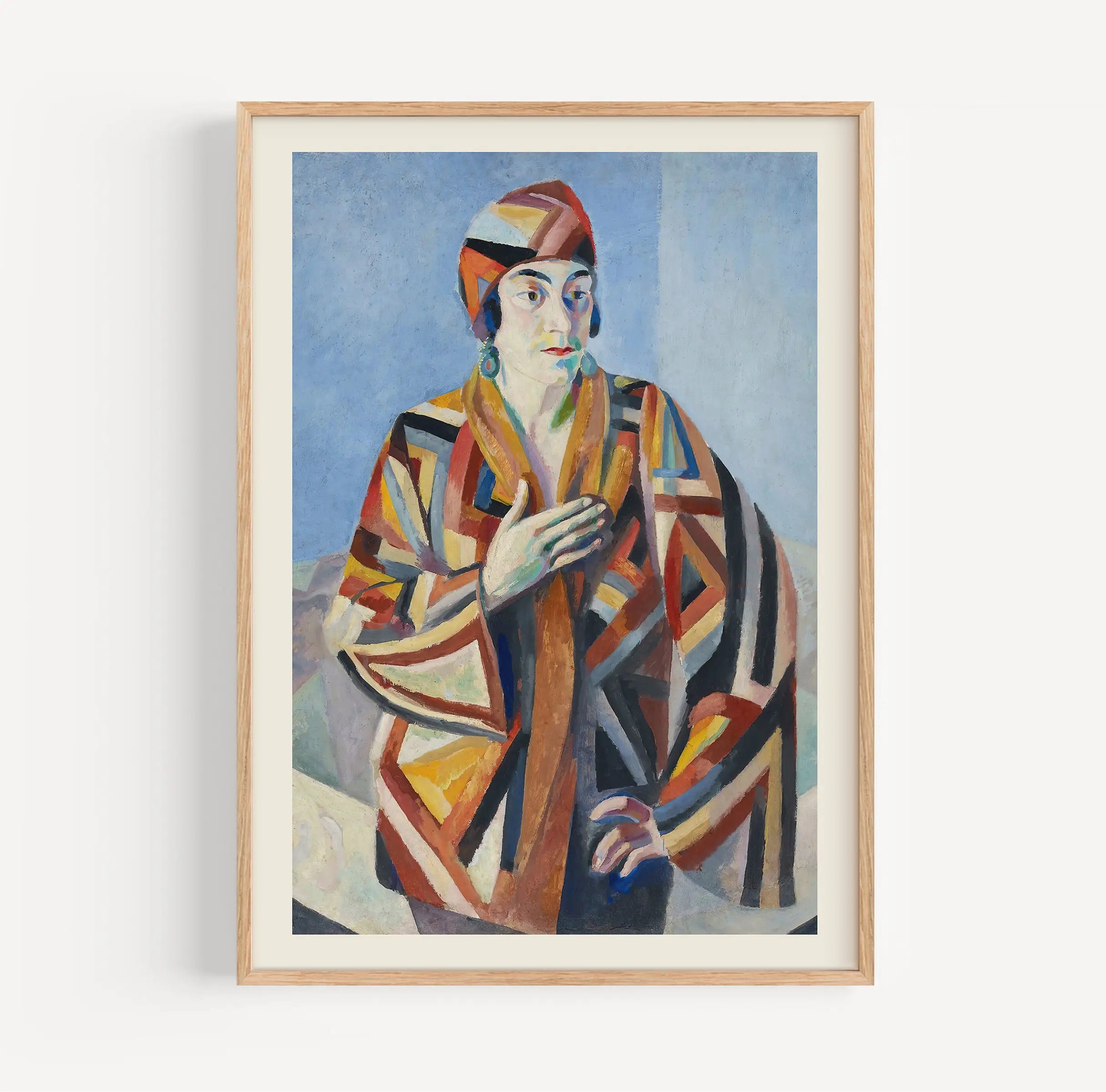 Framed portret schilderij van een vrouw voor Robert Delaunay Portrait De Madame Mandel Poster