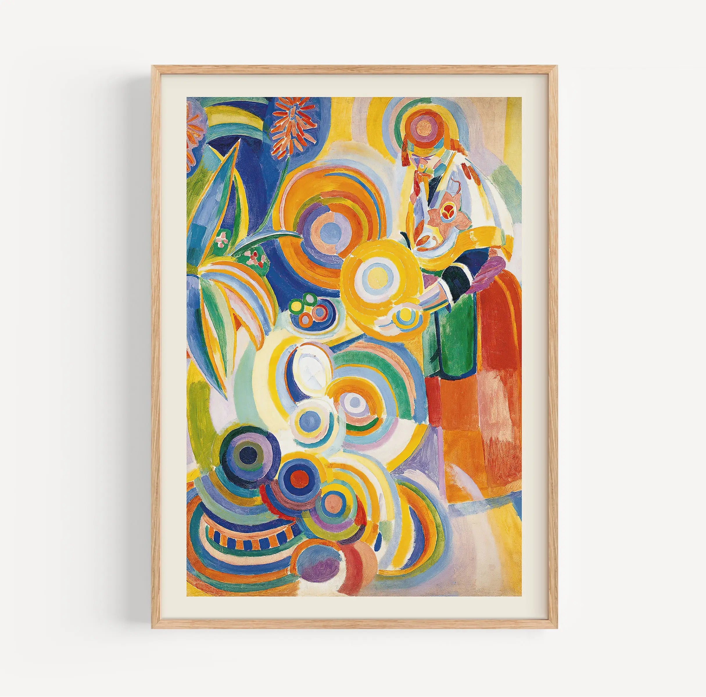 Framed abstract painting of Robert Delaunay Portugese Vrouw Poster artwork in a frame