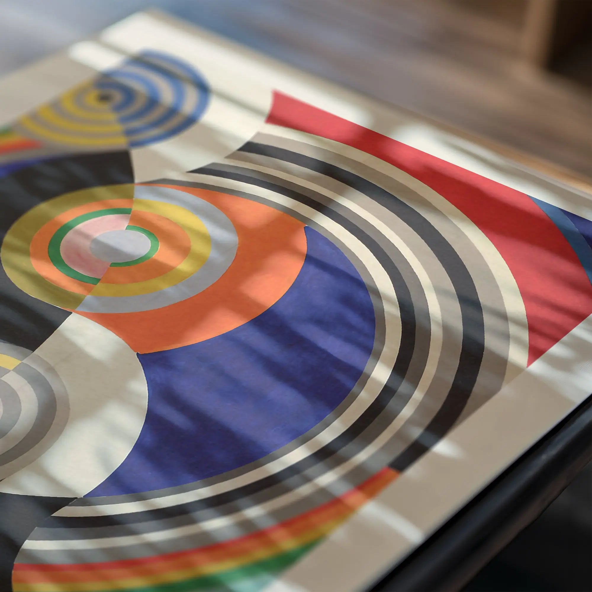 Kleurrijk geometrisch patroon stof voor Robert Delaunay Rhythm No. 2 Poster