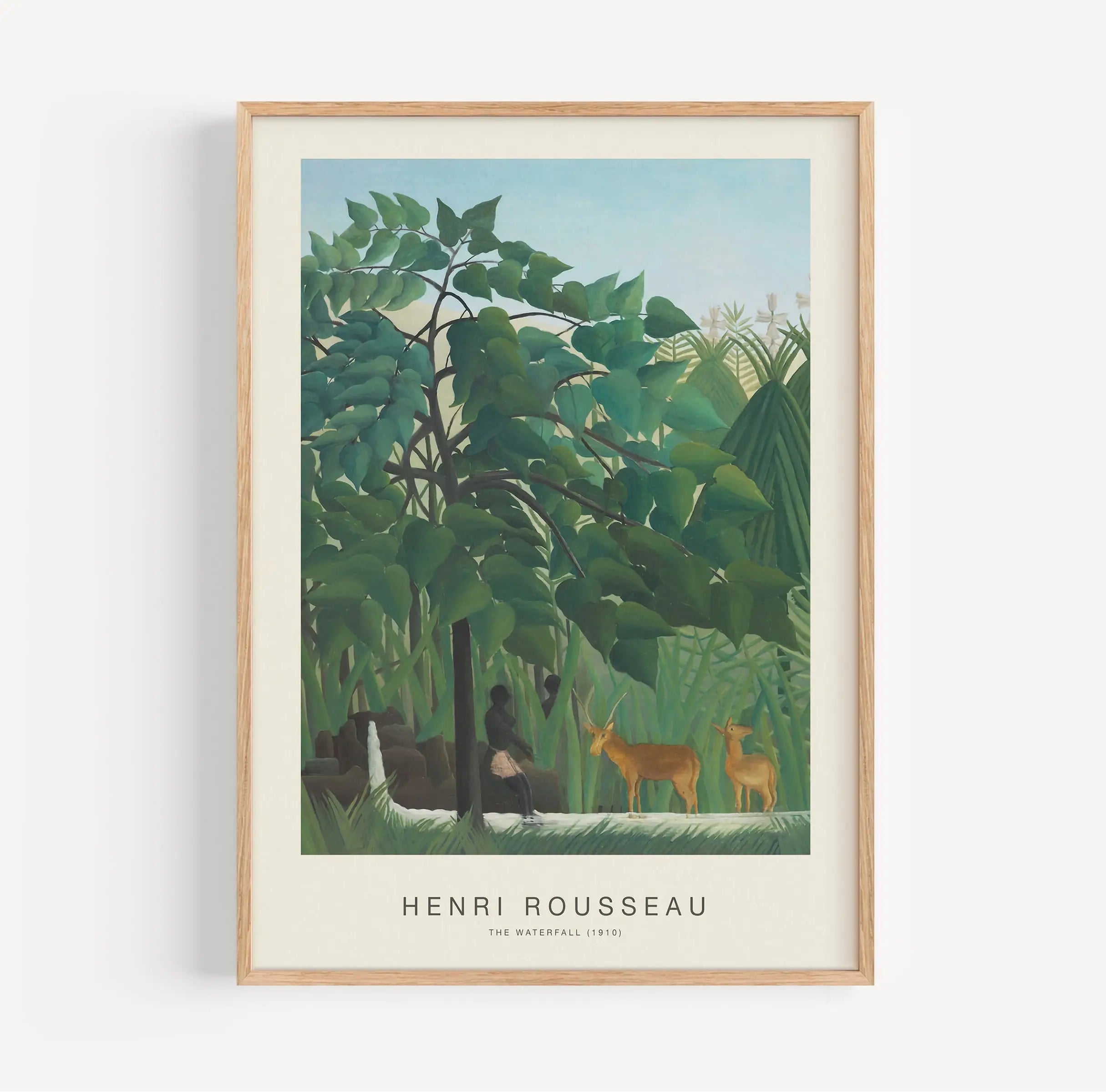 Ingelijste Henri Rousseau schildering weergegeven op Rousseaus De Waterval Poster