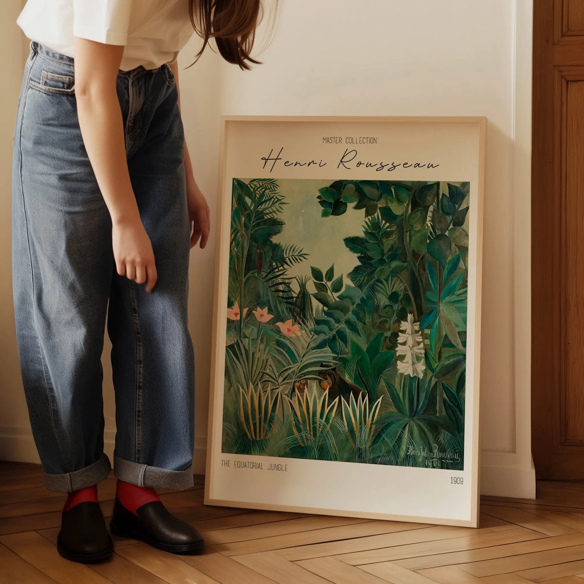 Geframede jungle schilder poster van Rousseaus Evenaarjungle voor wanddecoratie