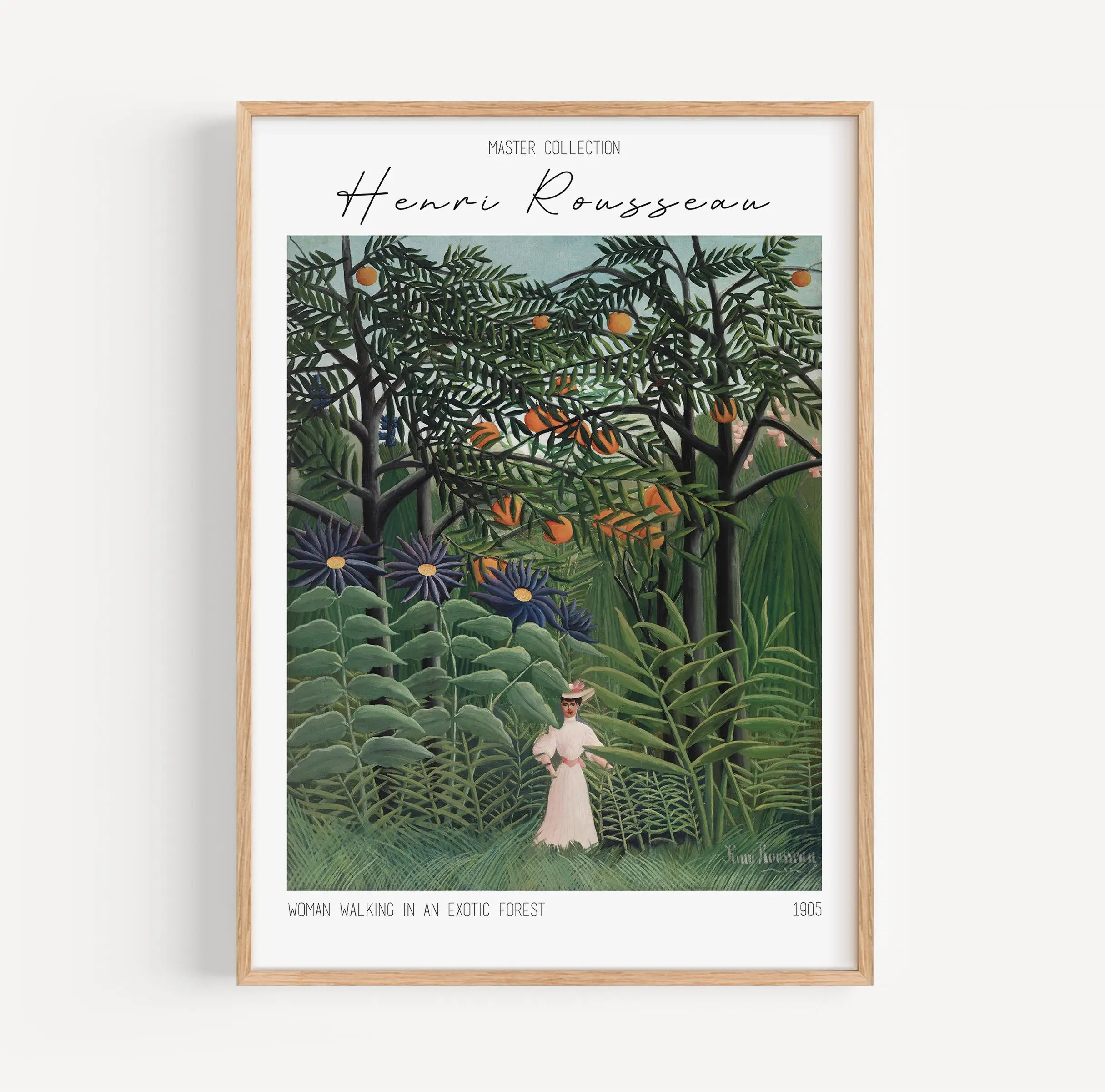 Framed Henri Rousseau schilder uit de exotische jungle poster opprint presentatietoon