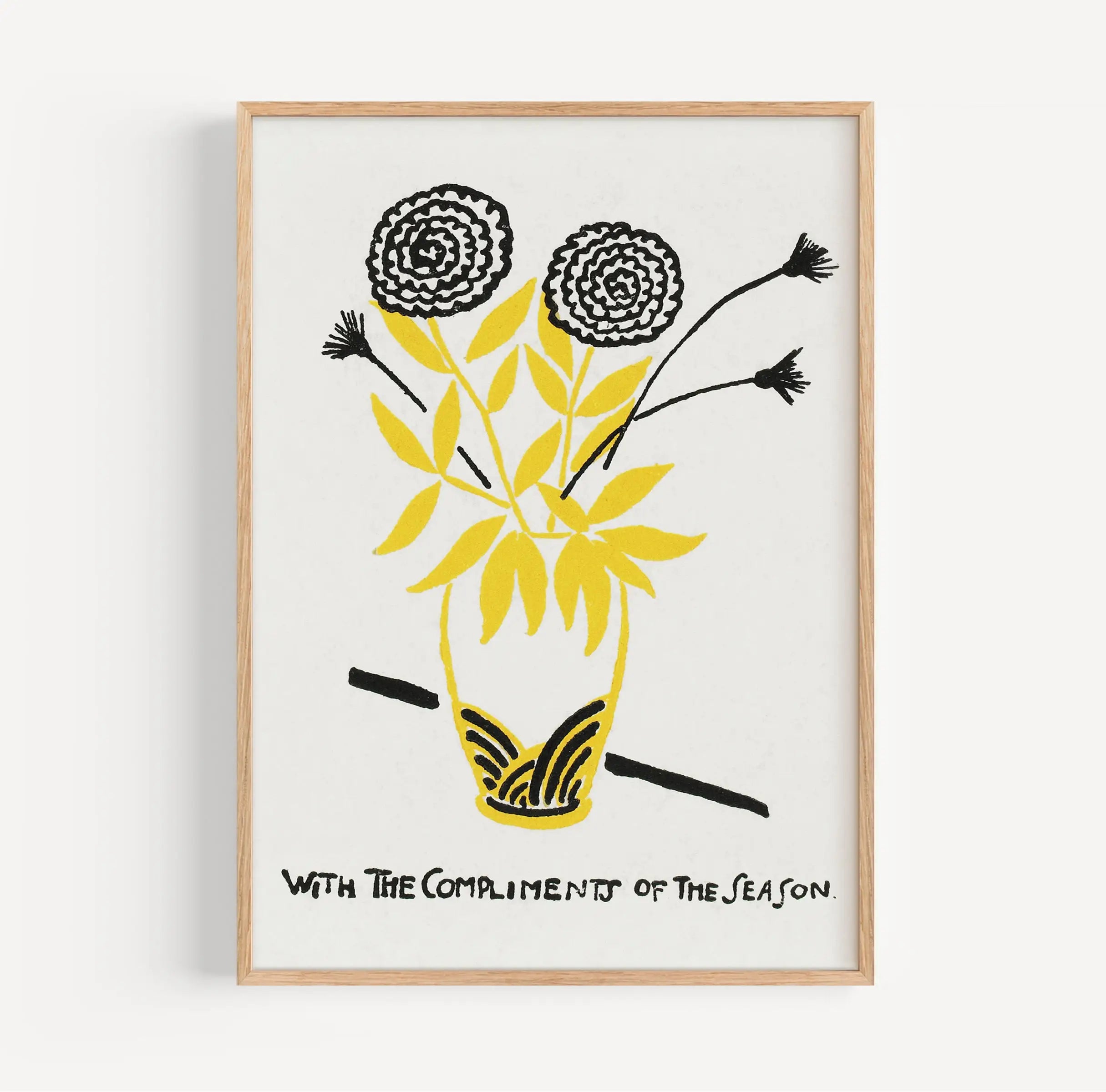 Ingelijste bloemkunstprint uit Saÿens With the Compliments of the Season Poster
