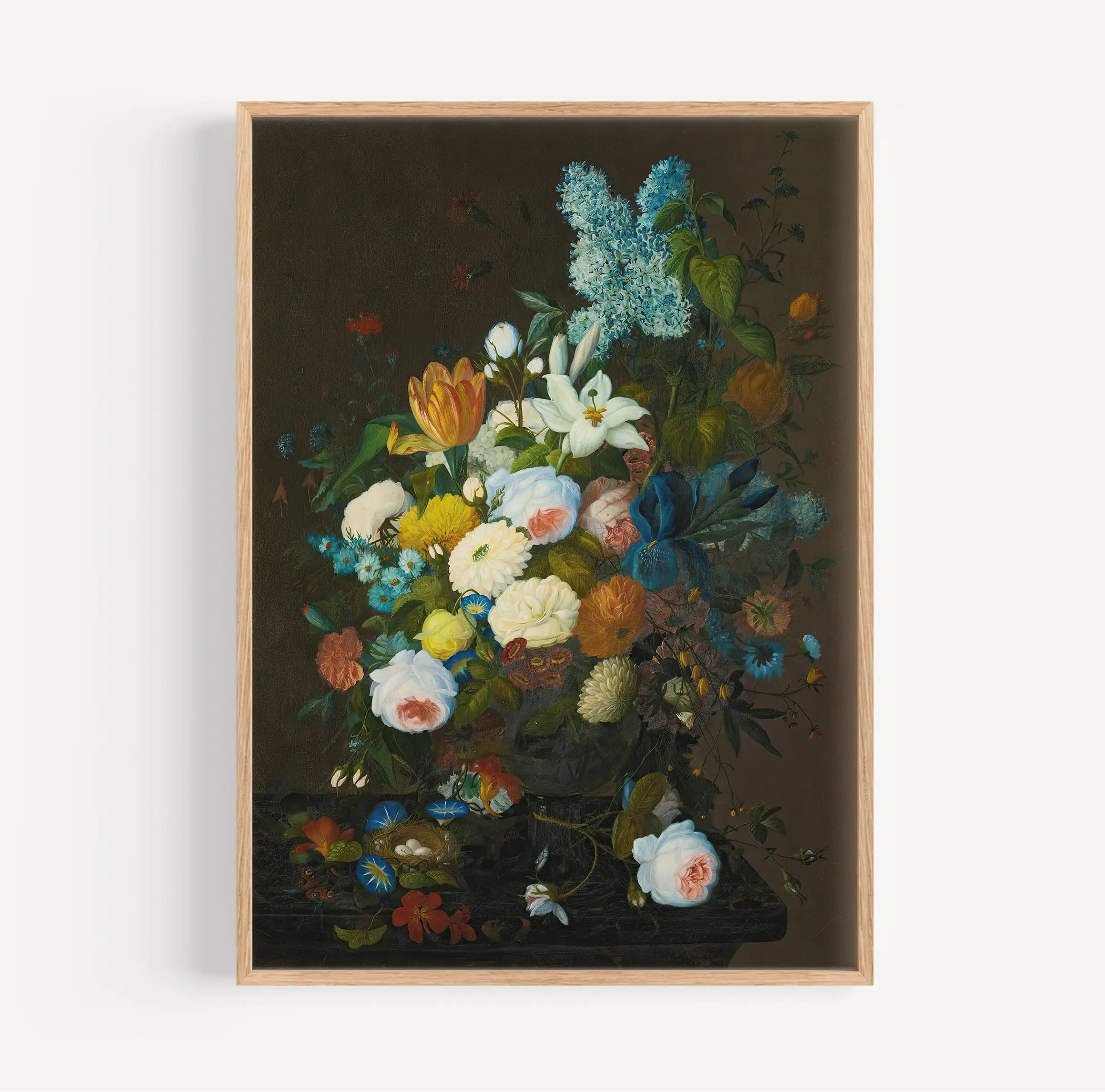 Framed floral still life Severin Roesen Bloemenposter antieke kunstprint