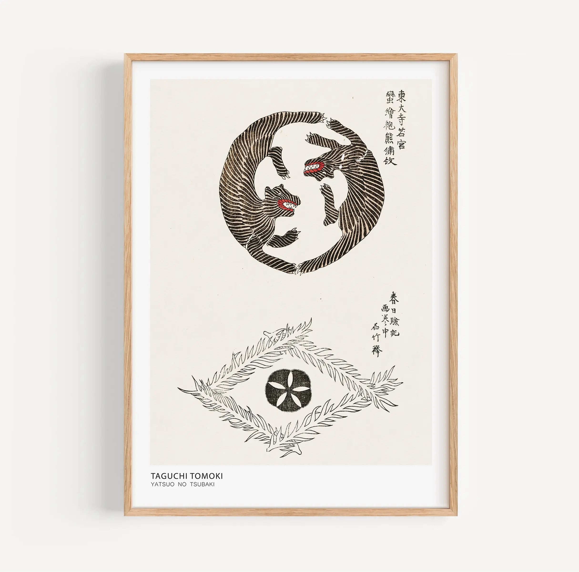 Gecuturiseerd Japans drukwerk met lijst in de TAGUCHI TOMOKI Tijger Poster