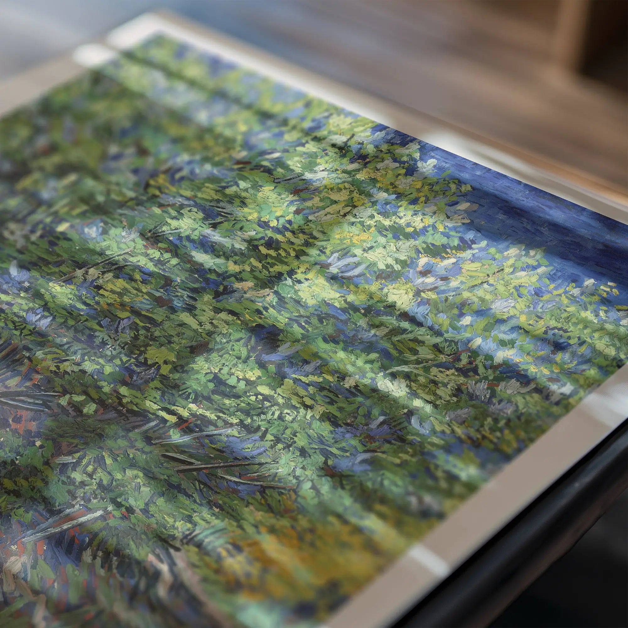 Impressieve impressionistische bos schildering op de Van Gogh Lila Struik Poster