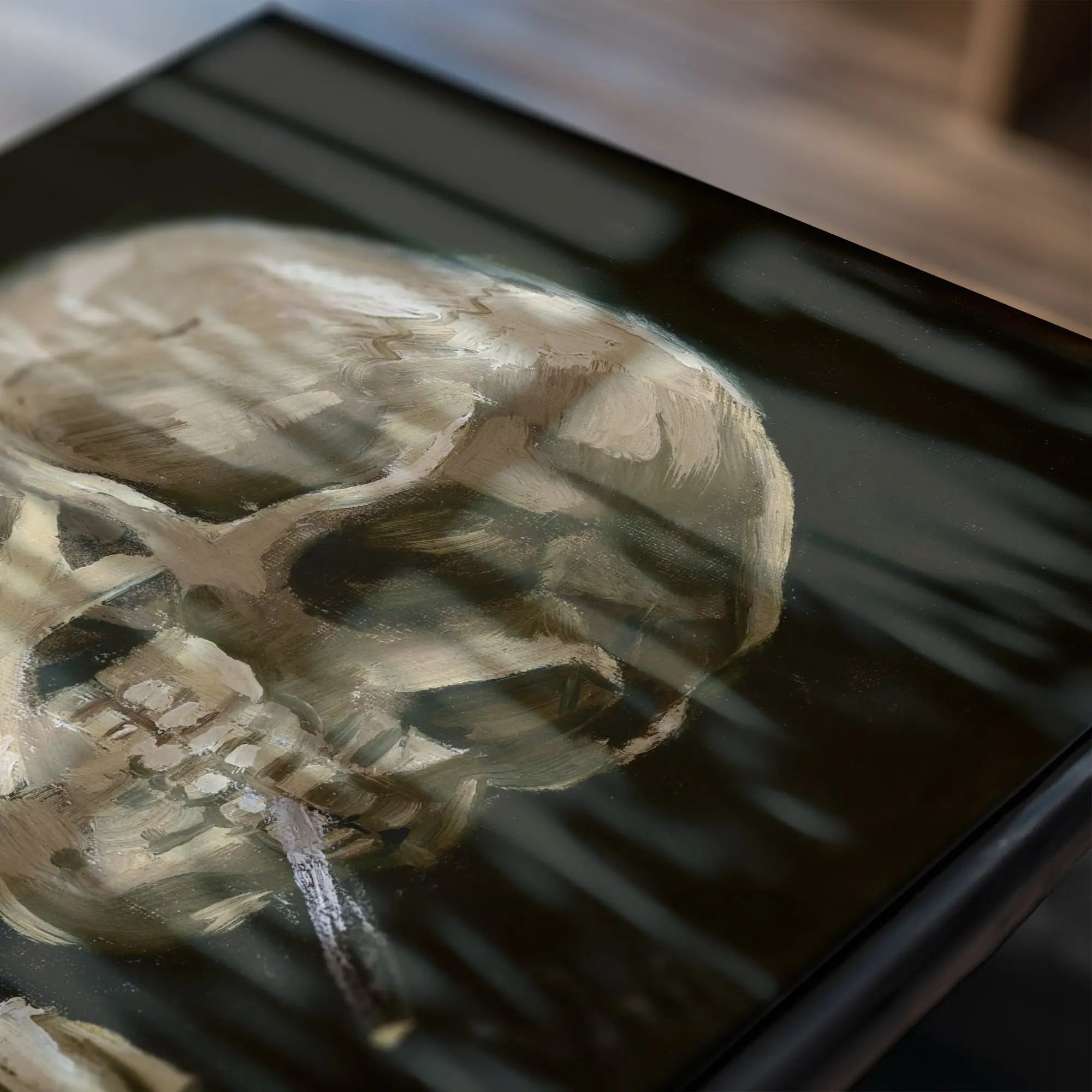 Skull met sigaret poster van Van Goghs Skelet met Sigaret voor muurdecoratie