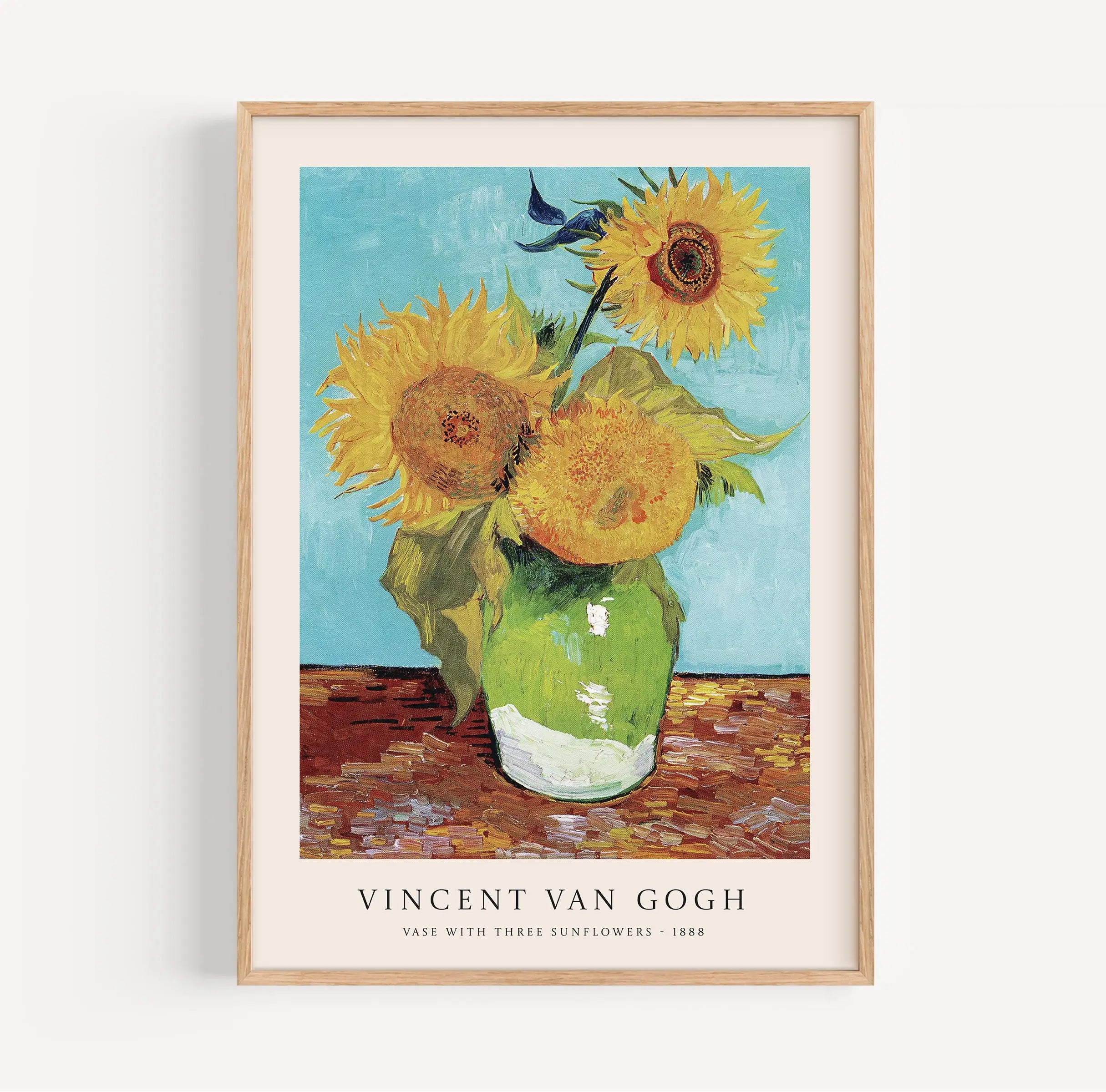 Geleend Van Gogh Zonnebloemen Poster in een mooie lijst op wandgebraa