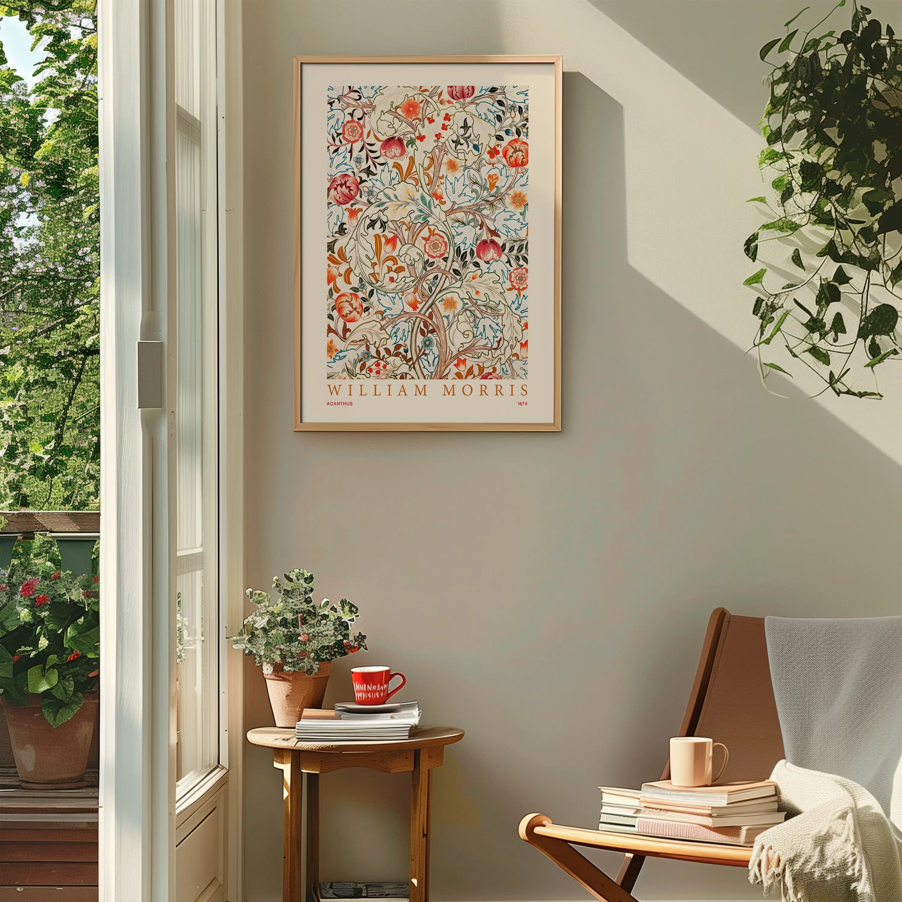 Gemonteerde William Morris bloemkunst poster voor slaapkamer of woonkamer