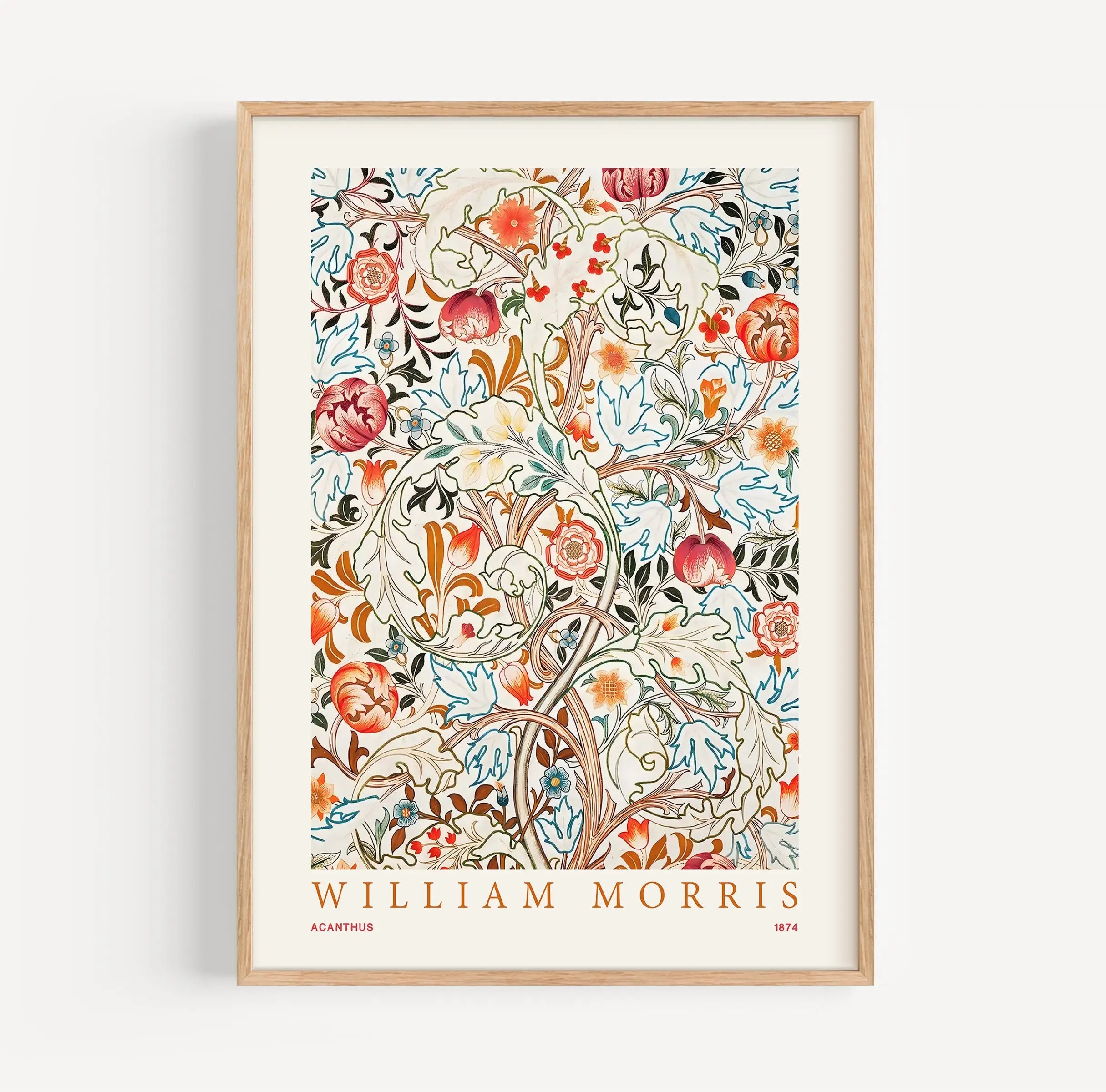 Gekaderd bloemenkunstafbeelding uit William Morris Acanthus Poster