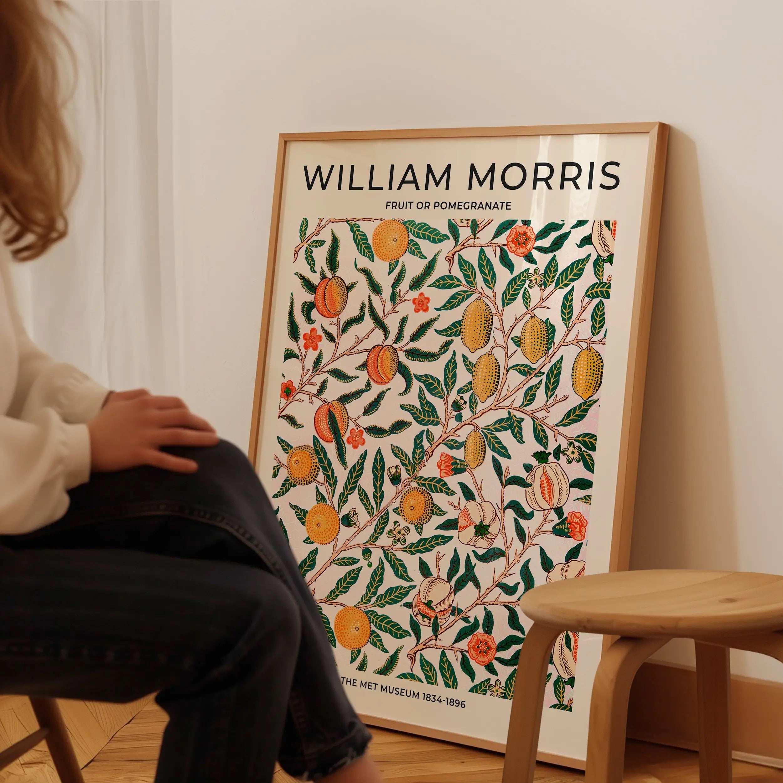 Gebيفde William Morris fruit patroon print op William Morris Granaatappel Poster